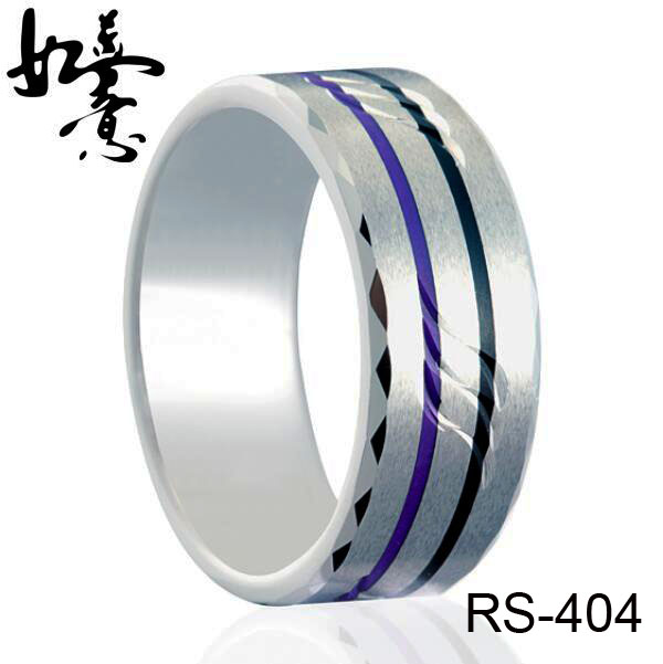 8mm Unique Carved Tungsten Ring RS-404