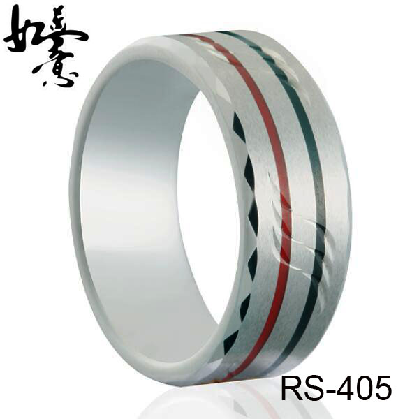 8mm Unique Carved Tungsten Ring RS-405