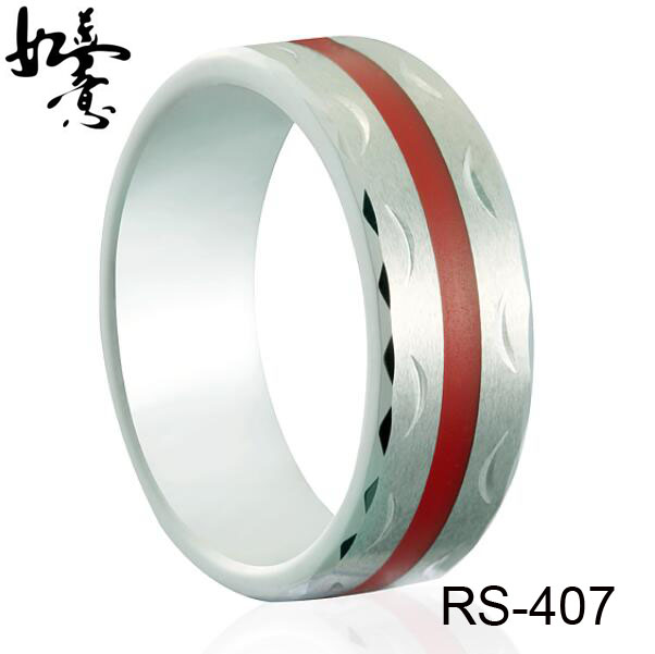 8mm Unique Carved Tungsten Ring RS-407