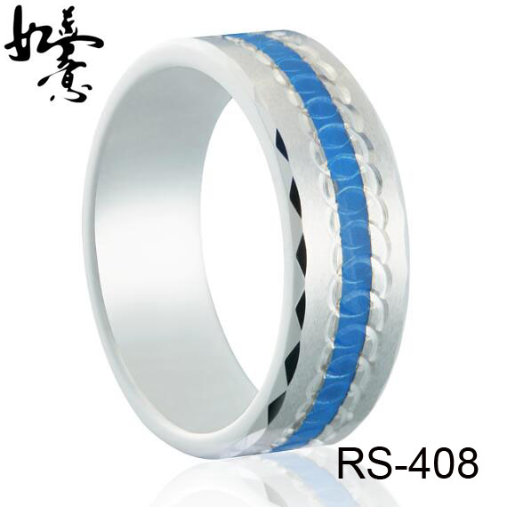 8mm Unique Carved Tungsten Ring RS-408
