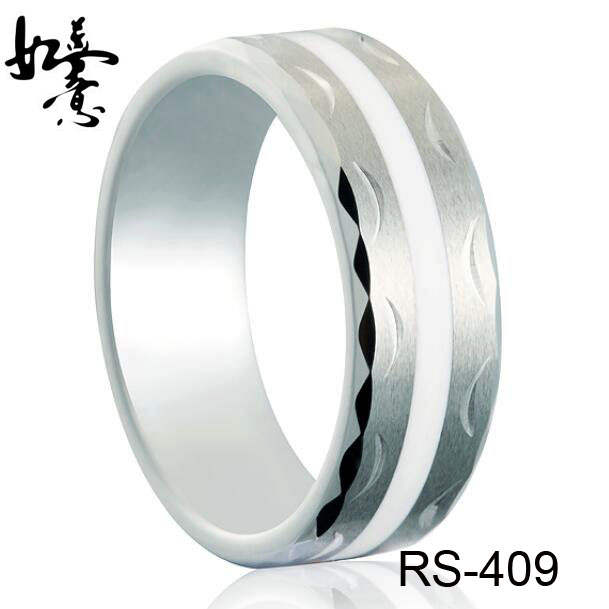 8mm Unique Carved Tungsten Ring RS-409