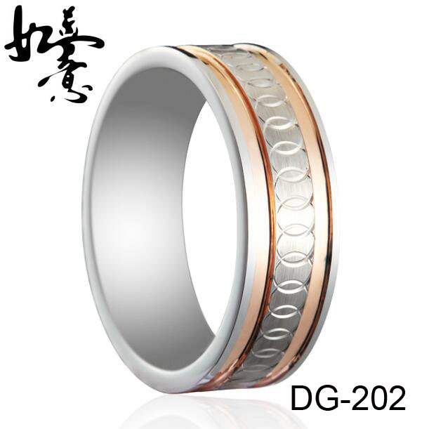 8mm Unique Carved Tungsten Ring DG-202