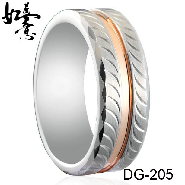8mm Unique Carved Tungsten Ring DG-205