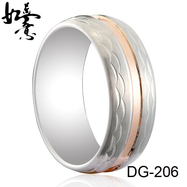 8mm Unique Carved Tungsten Ring DG-206