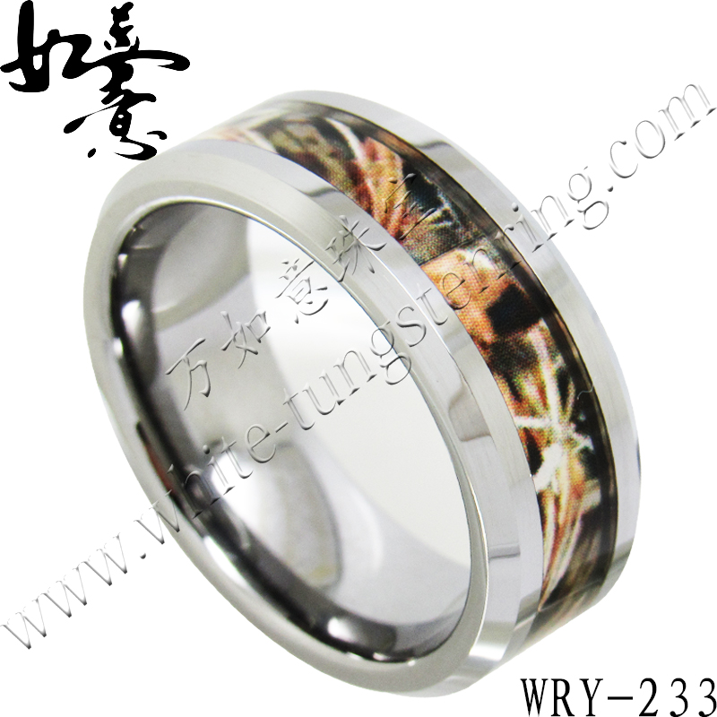 Leaf inlay Tungsten Ring WRY-233