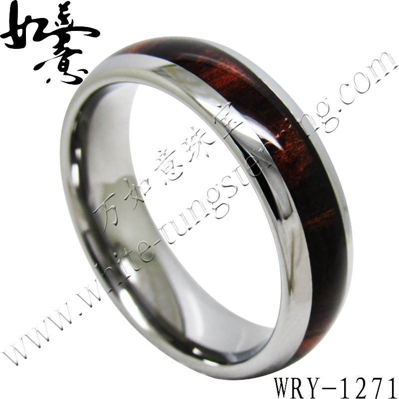 6mm Ebony Wood Tungsten Ring WRY-1271