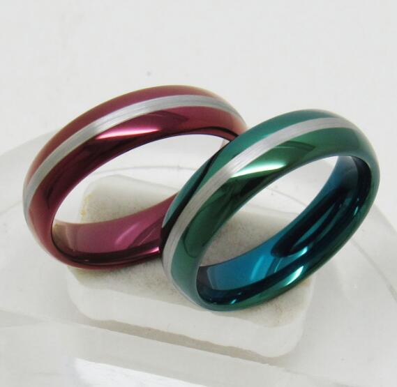 2019 Red and Green Tungsten Carbide Ring Domed