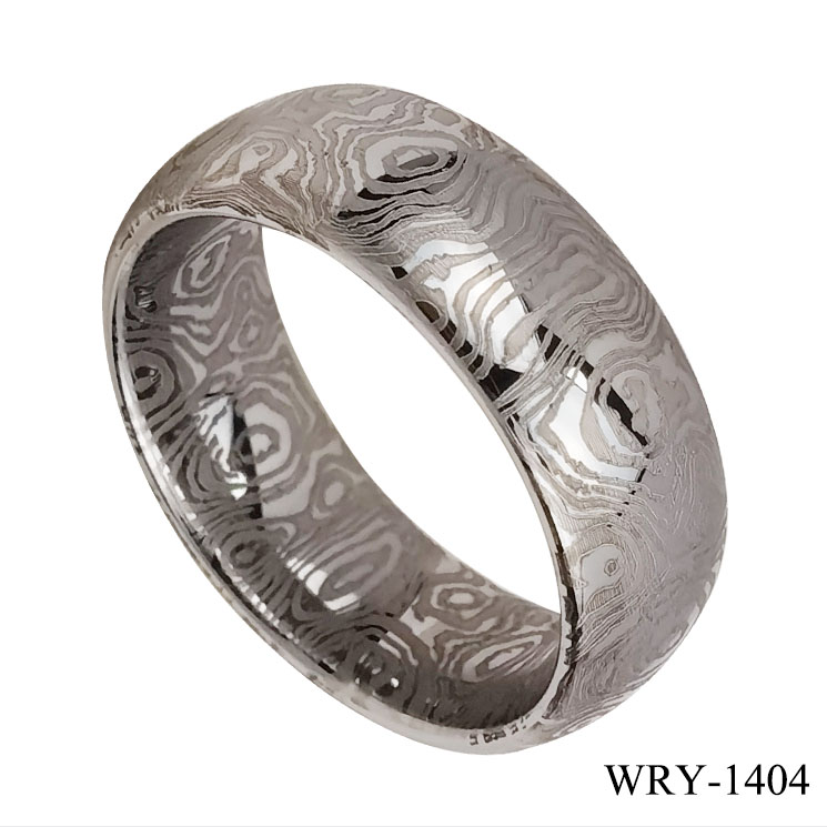 Damascus Pattern Tungsten Ring
