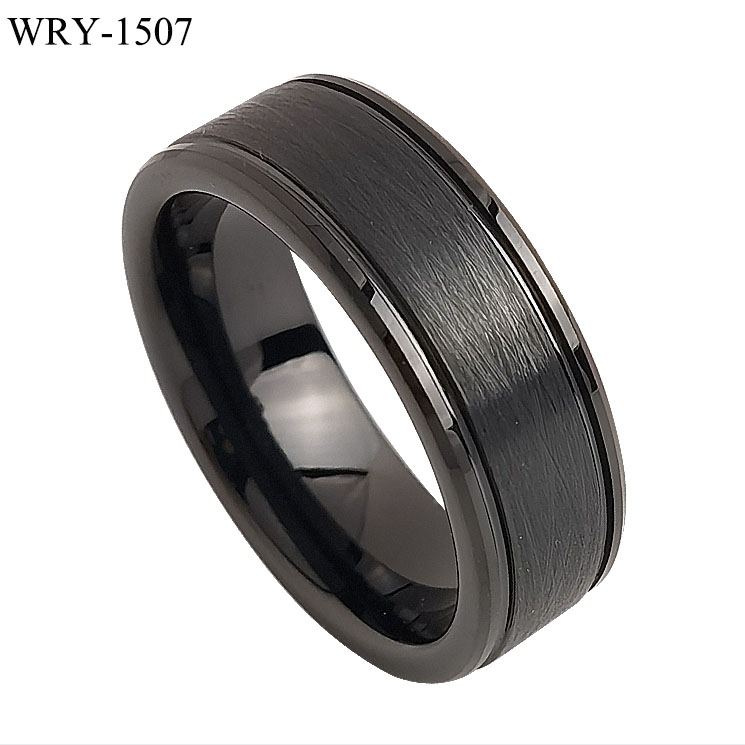 Special Brushed Black Tungsten Ring
