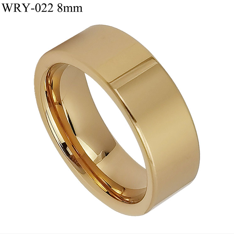 Flat Tube Gold Tungsten Band