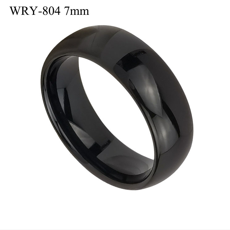 7mm Domed Black Tungsten Ring