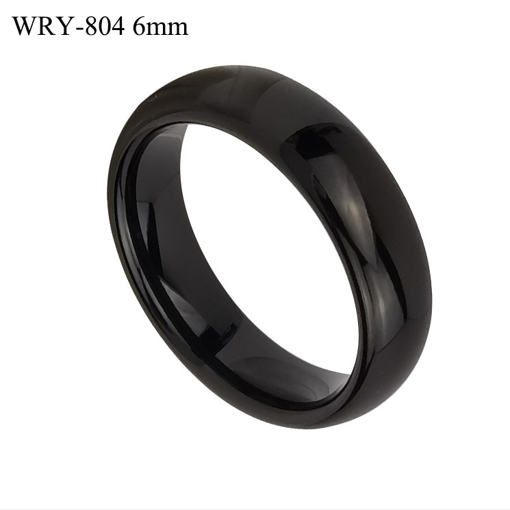 6mm Domed Black Tungsten Ring