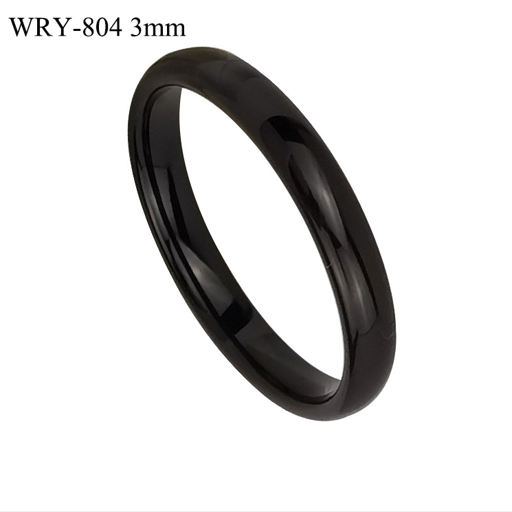 3mm Domed Black Tungsten Ring