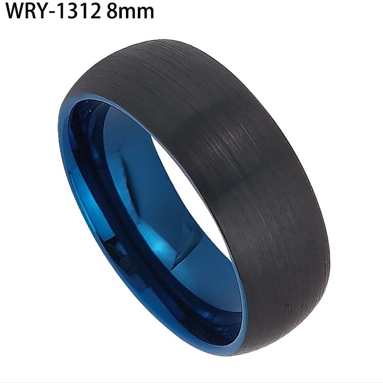 Blue and Black Two Tone Tungsten Ring